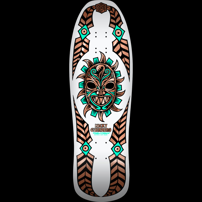 Powell Peralta Nicky Guerrero Mask Skateboard Deck White / Coper