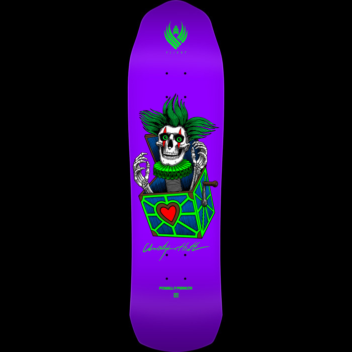 スケートボード Powell Peralta Chris Hiett Skull FLIGHT Powell Peralta Pro Chris Hiett Skull FLIGHT Skateboard Deck Purple