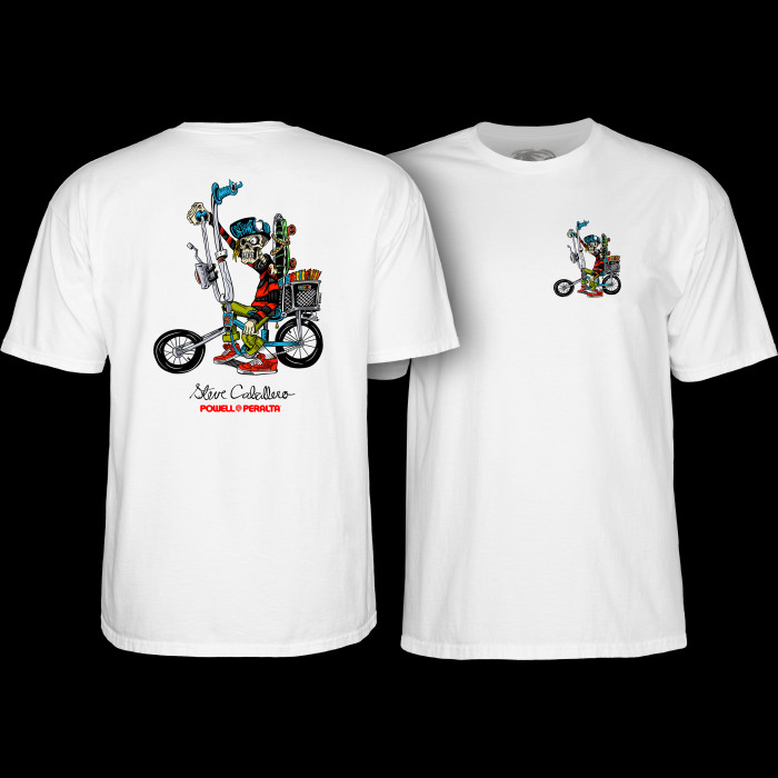 Powell Peralta Steve Caballero Chopper Bike T-Shirt White - Powell