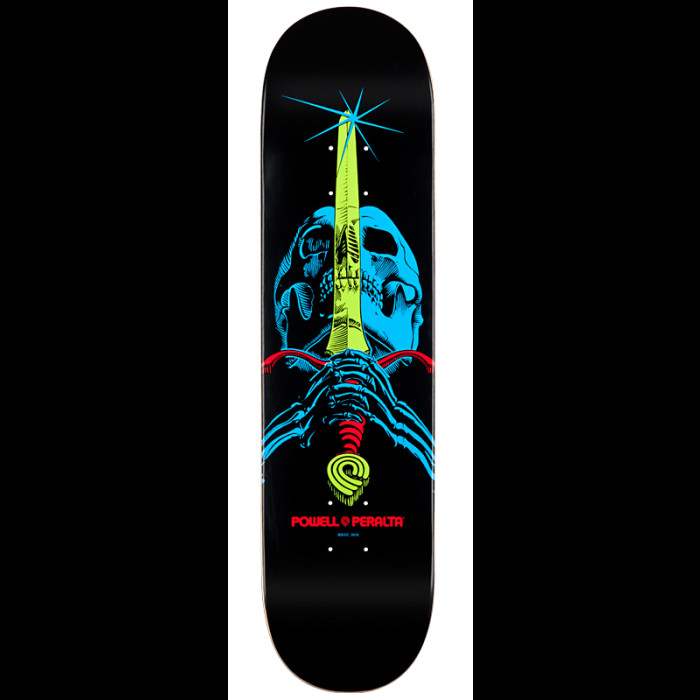 Powell Peralta Blacklight Skull & Sword Skateboard Deck - 7.75 x