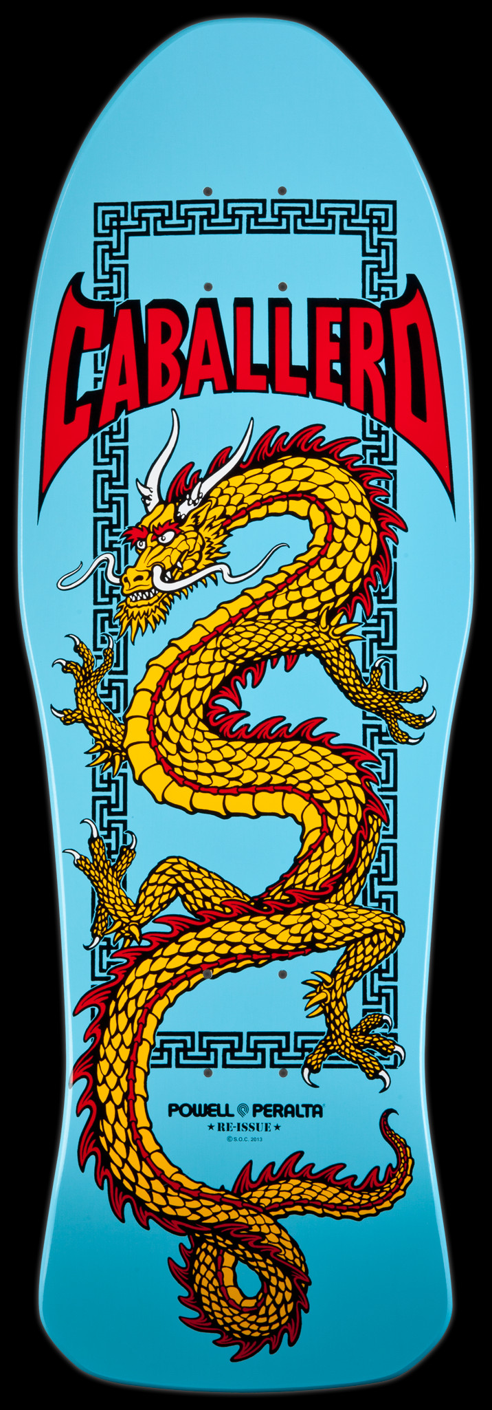 Powell Peralta Caballero Chinese Dragon Skateboard Deck Light Blue