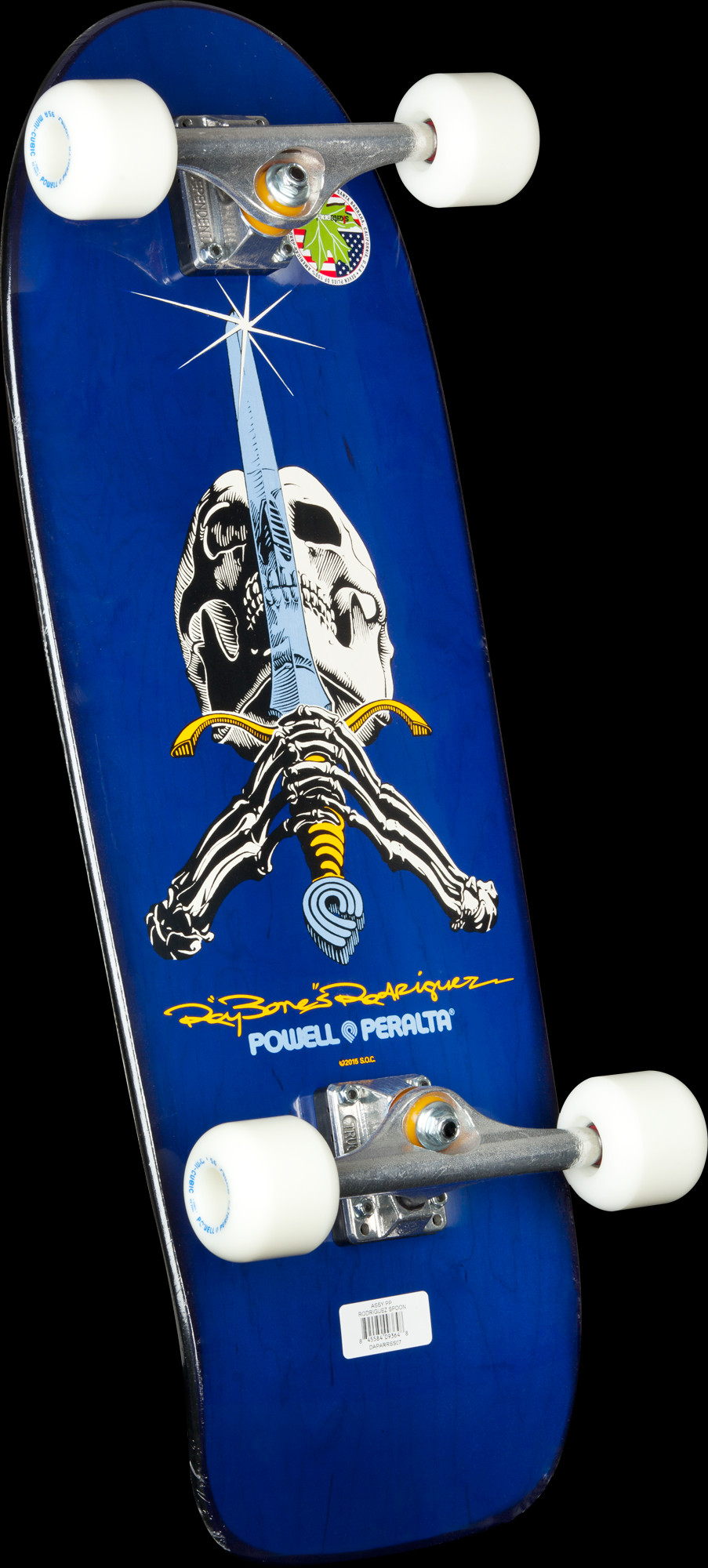 Powell Peralta Rodriguez Skull and Sword Complete Skateboard Blue