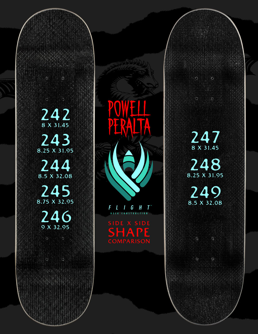 Powell Peralta Skateboards Flight Decks Shapes & Sizes